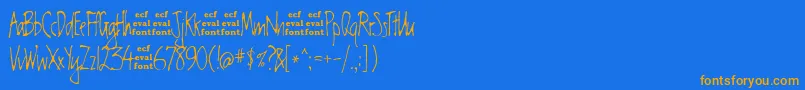 ChesterEval Font – Orange Fonts on Blue Background