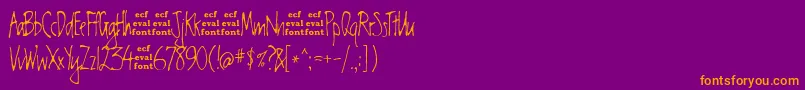 ChesterEval Font – Orange Fonts on Purple Background