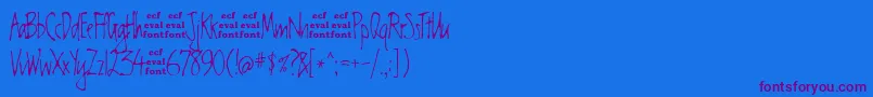 ChesterEval Font – Purple Fonts on Blue Background
