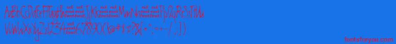 ChesterEval Font – Red Fonts on Blue Background