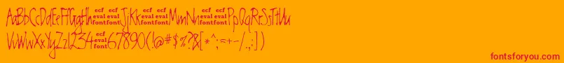 fuente ChesterEval – Fuentes Rojas Sobre Fondo Naranja