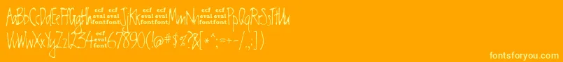 ChesterEval Font – Yellow Fonts on Orange Background