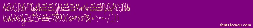 ChesterEval-Schriftart – Gelbe Schriften auf violettem Hintergrund