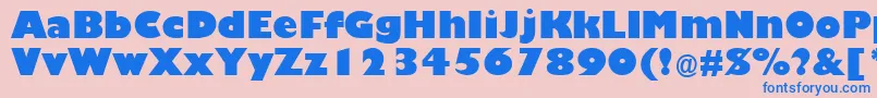 フォントTrumaniaEenPlain – ピンクの背景に青い文字