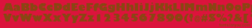 TrumaniaEenPlain-fontti – ruskeat fontit punaisella taustalla
