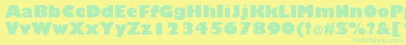 TrumaniaEenPlain-Schriftart – Grüne Schriften auf gelbem Hintergrund