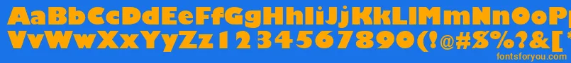 Шрифт TrumaniaEenPlain – оранжевые шрифты на синем фоне