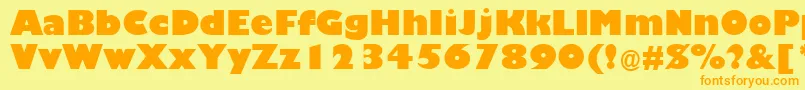 TrumaniaEenPlain-Schriftart – Orangefarbene Schriften auf gelbem Hintergrund