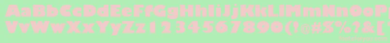 TrumaniaEenPlain-Schriftart – Rosa Schriften auf grünem Hintergrund