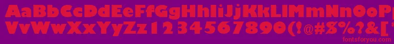 フォントTrumaniaEenPlain – 紫の背景に赤い文字