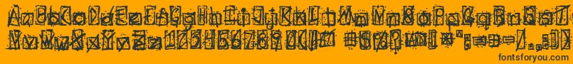 Evilssignature-Schriftart – Schwarze Schriften auf orangefarbenem Hintergrund