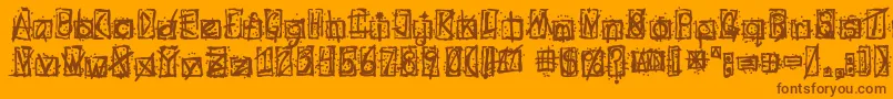 Evilssignature-Schriftart – Braune Schriften auf orangefarbenem Hintergrund