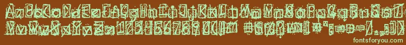 Evilssignature-fontti – vihreät fontit ruskealla taustalla