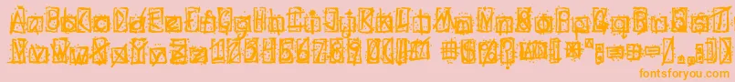 Evilssignature-Schriftart – Orangefarbene Schriften auf rosa Hintergrund