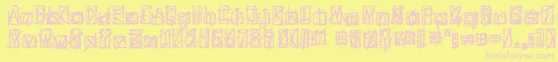 フォントEvilssignature – ピンクのフォント、黄色の背景