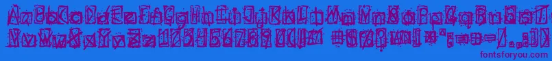 Evilssignature Font – Purple Fonts on Blue Background