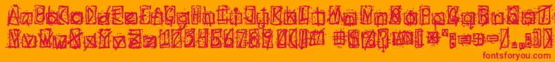 Evilssignature-Schriftart – Rote Schriften auf orangefarbenem Hintergrund