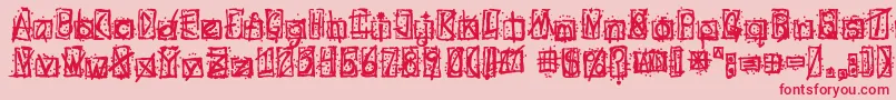 Evilssignature Font – Red Fonts on Pink Background