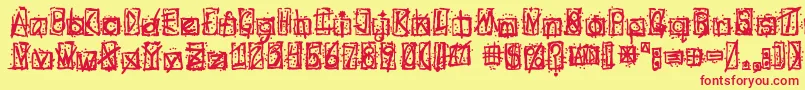 Evilssignature Font – Red Fonts on Yellow Background