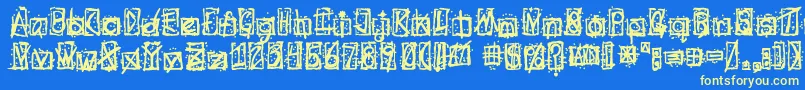 Evilssignature Font – Yellow Fonts on Blue Background