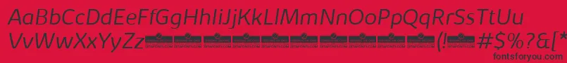 フォントKabrioLightItalicTrial – 赤い背景に黒い文字