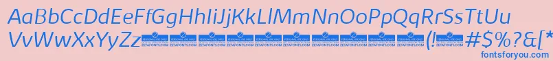 Шрифт KabrioLightItalicTrial – синие шрифты на розовом фоне