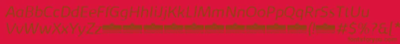 KabrioLightItalicTrial-fontti – ruskeat fontit punaisella taustalla