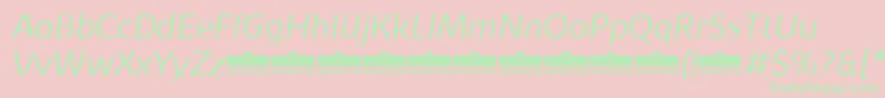 KabrioLightItalicTrial-fontti – vihreät fontit vaaleanpunaisella taustalla