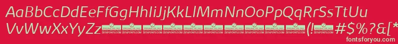 KabrioLightItalicTrial Font – Green Fonts on Red Background