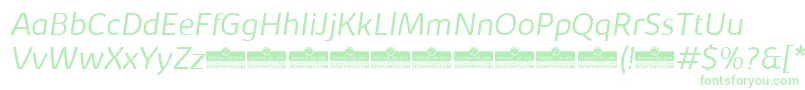 KabrioLightItalicTrial-Schriftart – Grüne Schriften auf weißem Hintergrund