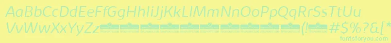 KabrioLightItalicTrial Font – Green Fonts on Yellow Background