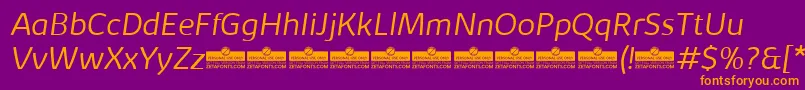 KabrioLightItalicTrial Font – Orange Fonts on Purple Background