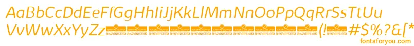 フォントKabrioLightItalicTrial – 白い背景にオレンジのフォント