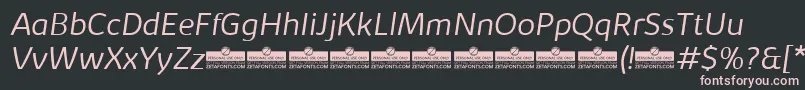 フォントKabrioLightItalicTrial – 黒い背景にピンクのフォント