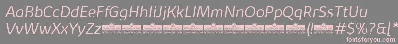 KabrioLightItalicTrial-fontti – vaaleanpunaiset fontit harmaalla taustalla