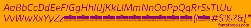 KabrioLightItalicTrial Font – Purple Fonts on Orange Background