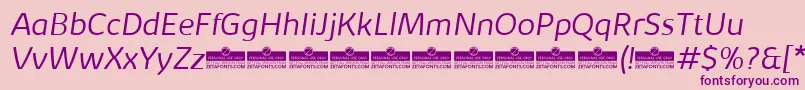 KabrioLightItalicTrial Font – Purple Fonts on Pink Background