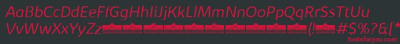 Шрифт KabrioLightItalicTrial – красные шрифты на чёрном фоне