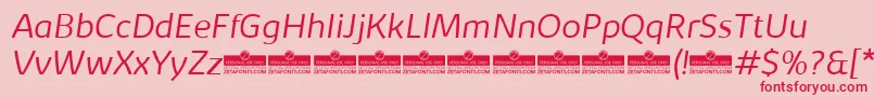 KabrioLightItalicTrial-fontti – punaiset fontit vaaleanpunaisella taustalla