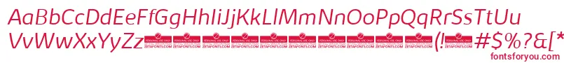 KabrioLightItalicTrial Font – Red Fonts on White Background