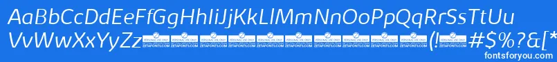 KabrioLightItalicTrial Font – White Fonts on Blue Background
