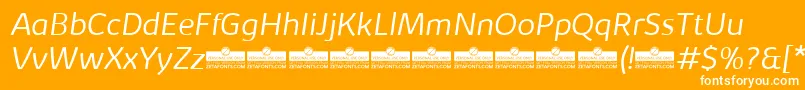 Шрифт KabrioLightItalicTrial – белые шрифты на оранжевом фоне
