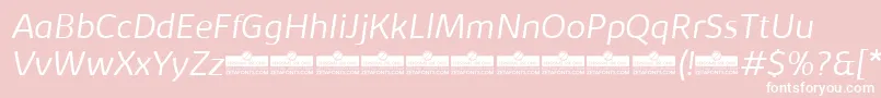 KabrioLightItalicTrial-Schriftart – Weiße Schriften auf rosa Hintergrund