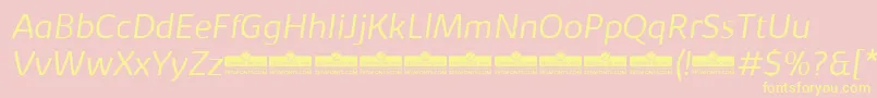 フォントKabrioLightItalicTrial – 黄色のフォント、ピンクの背景