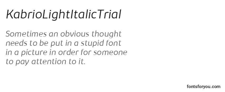 Review of the KabrioLightItalicTrial Font