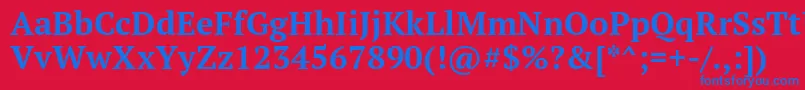 Ptf75fW Font – Blue Fonts on Red Background