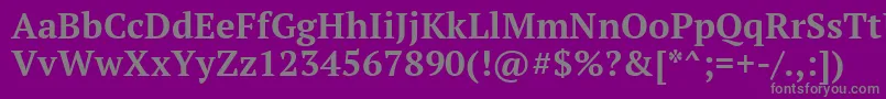 フォントPtf75fW – 紫の背景に灰色の文字