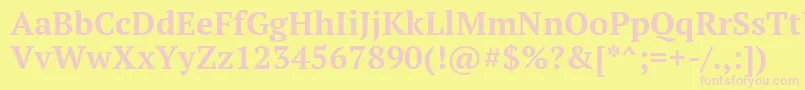 Ptf75fW Font – Pink Fonts on Yellow Background