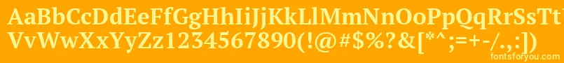 Ptf75fW Font – Yellow Fonts on Orange Background