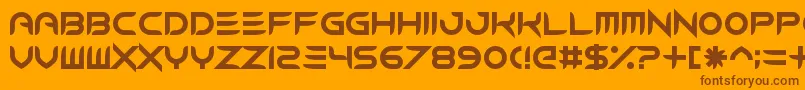 ModernCaveman Font – Brown Fonts on Orange Background